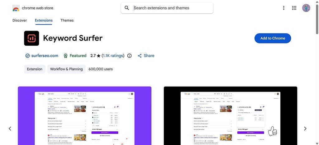Keyword Surfer