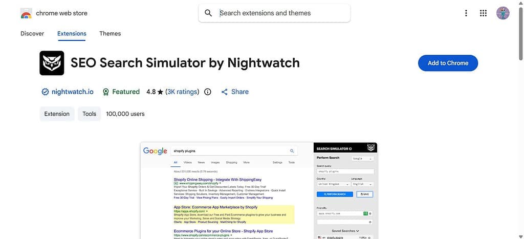 SEO Search Simulator by Nightwatch