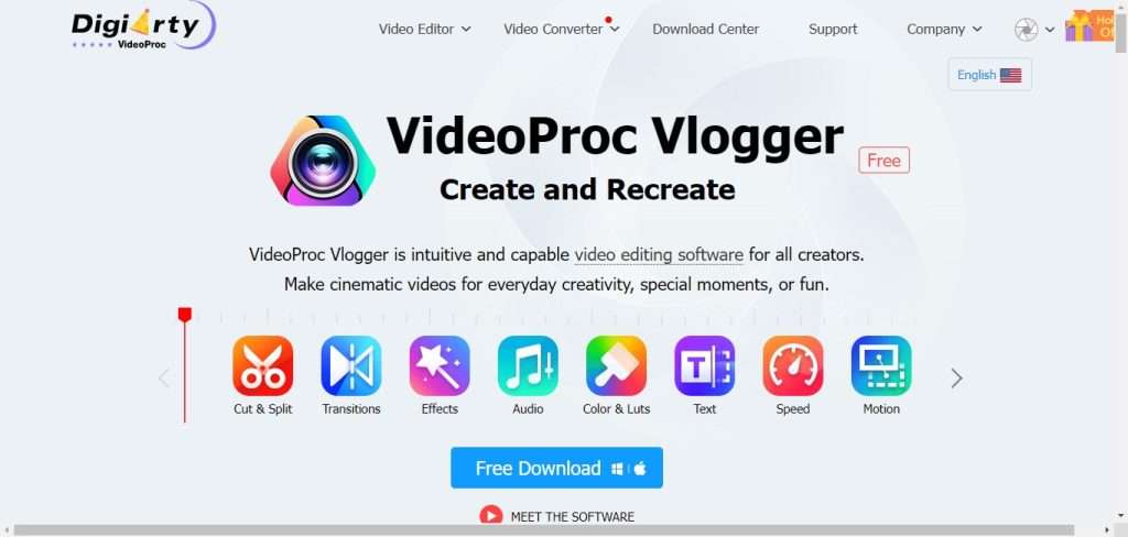 VideoProc Vlogger (Best AI Video Editing Tools)