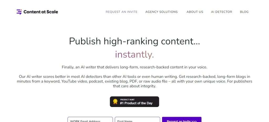 Content at Scale (Best AI Writing Tools & Apps)
