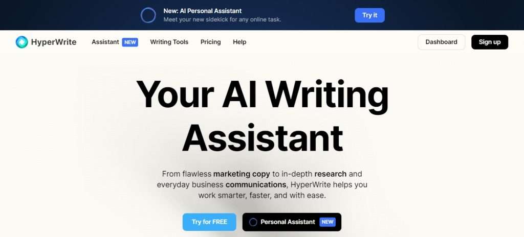  HyperWrite (Best AI Writing Tools & Apps)