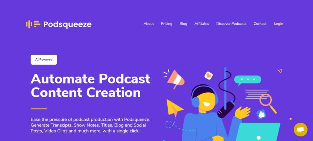 Podsqueeze (Best AI Podcasting Tools)