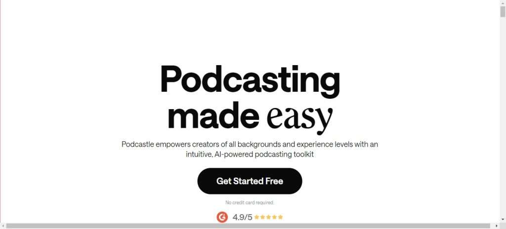Podcastle.ai (Best AI Podcasting Tools)