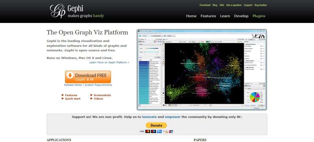 Gephi (Best AI Tools for Data Analysts)