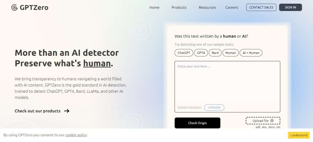 GPTZero (Best Ai Detection Tools)