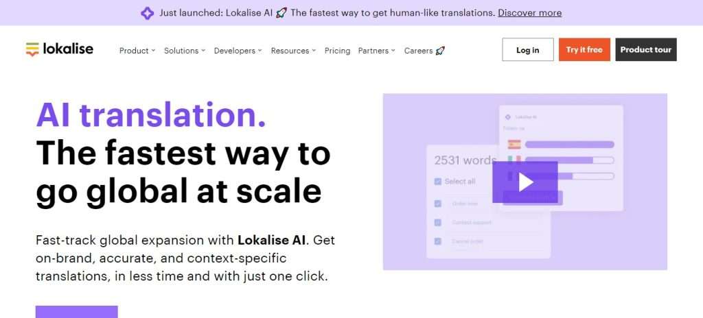 Lokalise AI (Best AI Translation Tools)