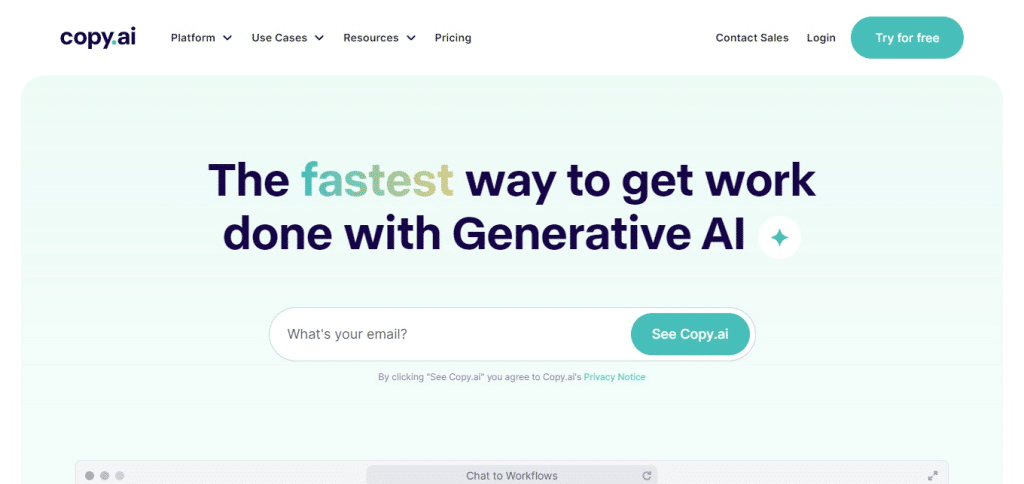 Copy.ai (Best Chat Gpt Alternatives)