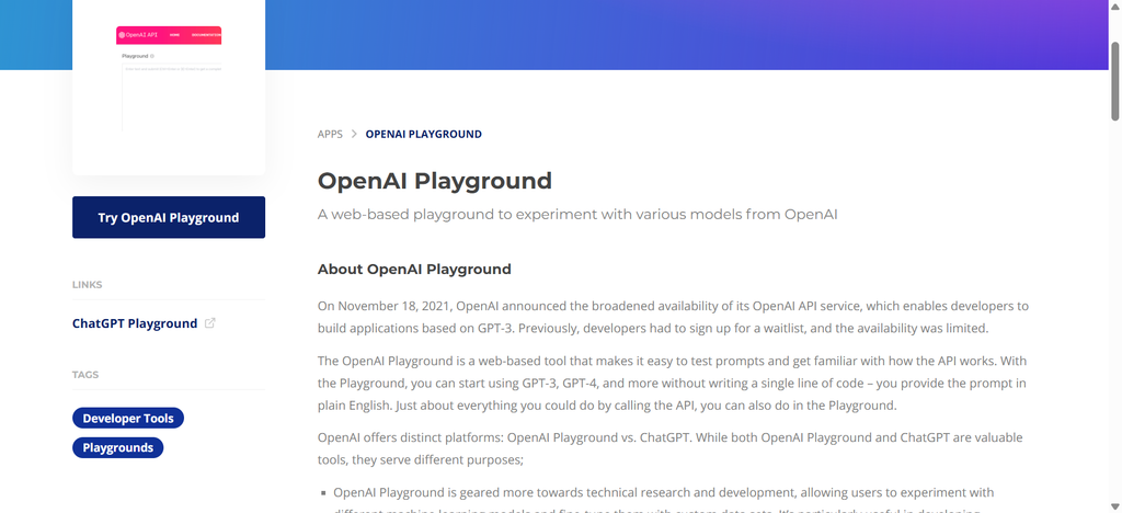 OpenAI playground