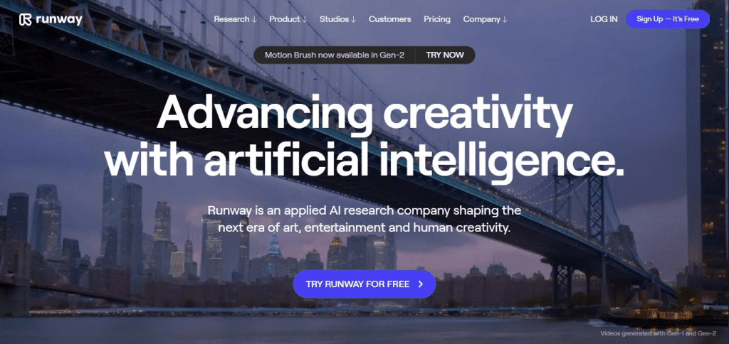 Runway (Best Ai Video Editing Tools In India)