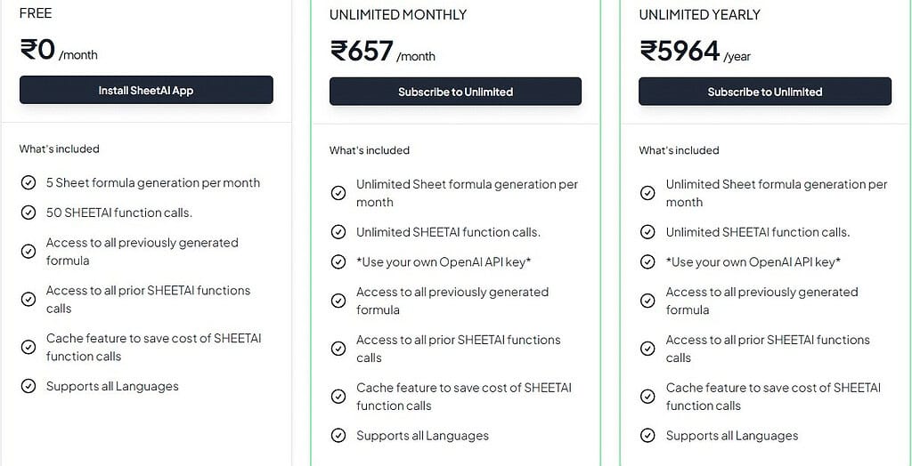 SheetAI.app Price & Information