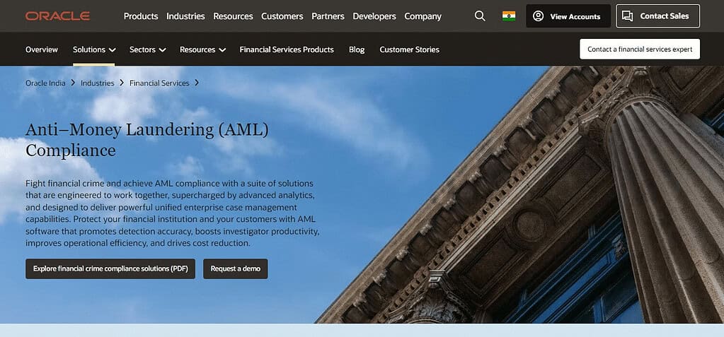 Oracle Financial Crime and Compliance Management (Best Anti Money Laundering Software)
