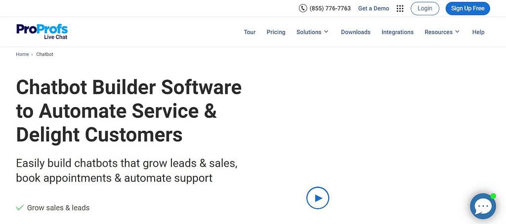 ProProfs Chatbot (Best AI Chatbots)