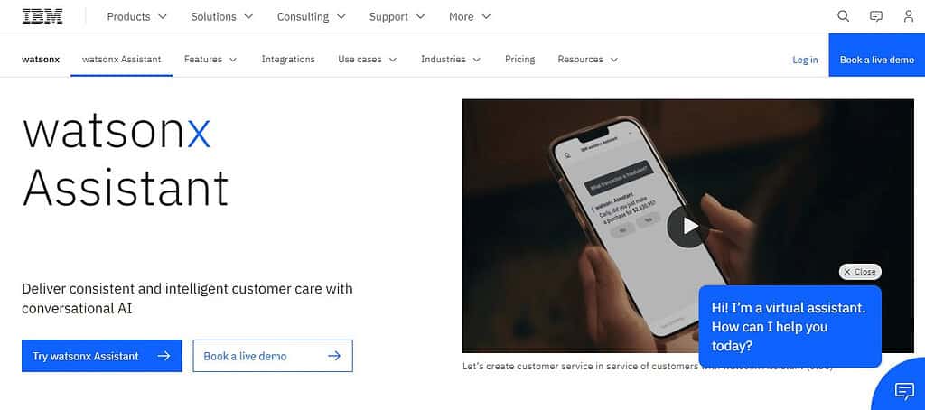 IBM Watsonx Assistant (Best AI Chatbots)