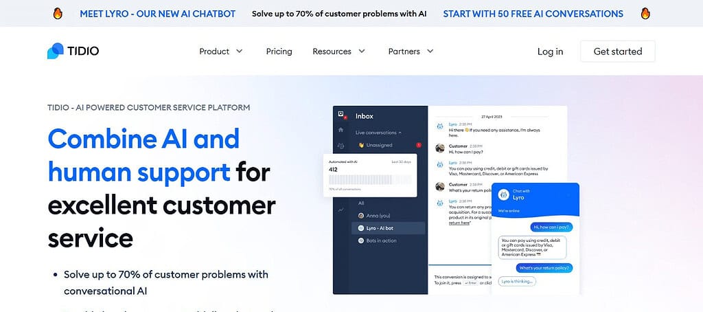 Tidio (Best AI Chatbots)