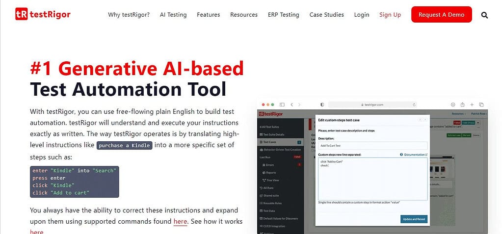 testRigor (Best Software Testing Tools)