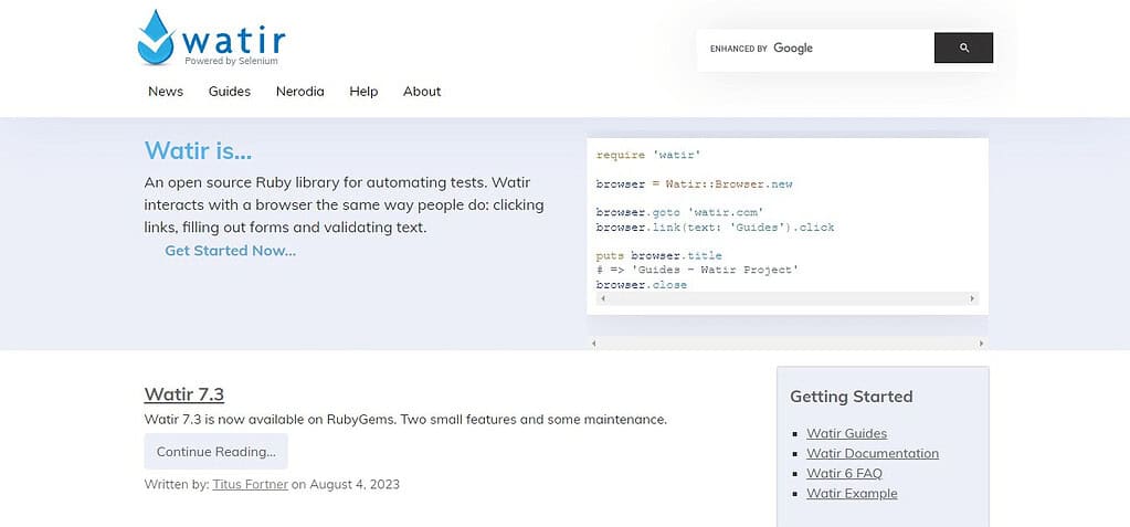 Watir (Best Software Testing Tools)