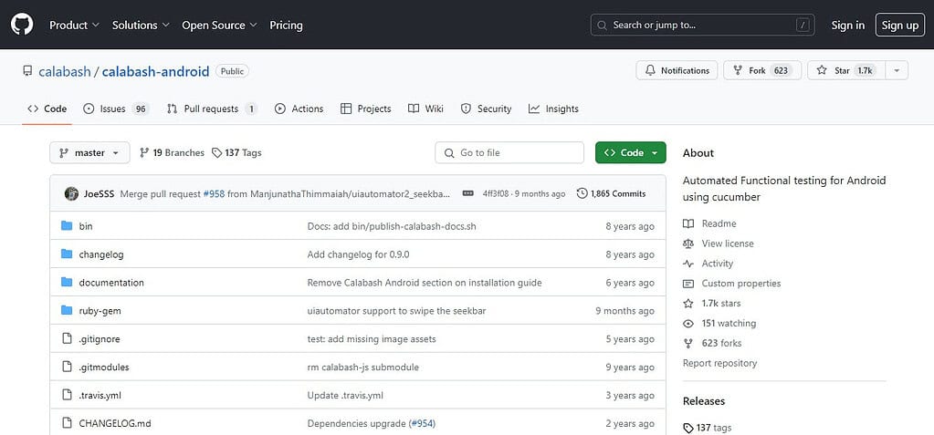 Calabash (Best Software Testing Tools)