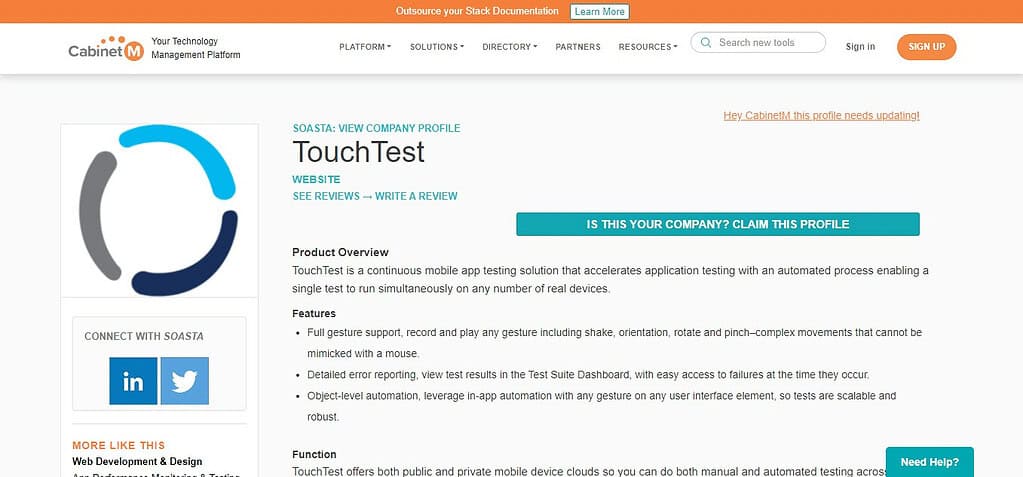 Soasta TouchTest (Best Software Testing Tools)