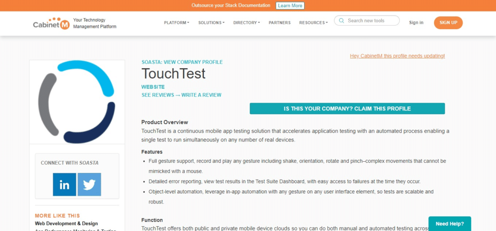 Soasta TouchTest (Best Software Testing Tools)