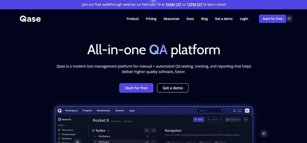 Qase (Best Software Testing Tools)