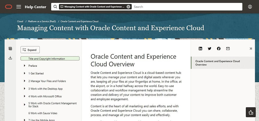 Oracle Content and Experience Cloud
