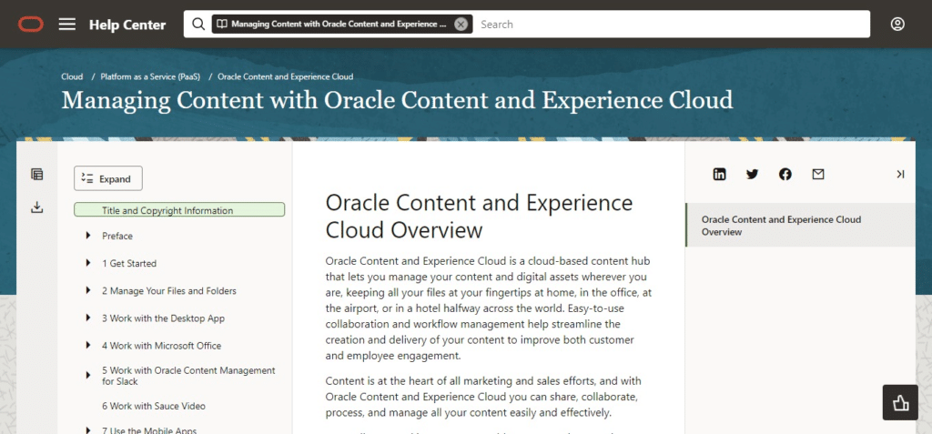 Oracle Content and Experience Cloud
