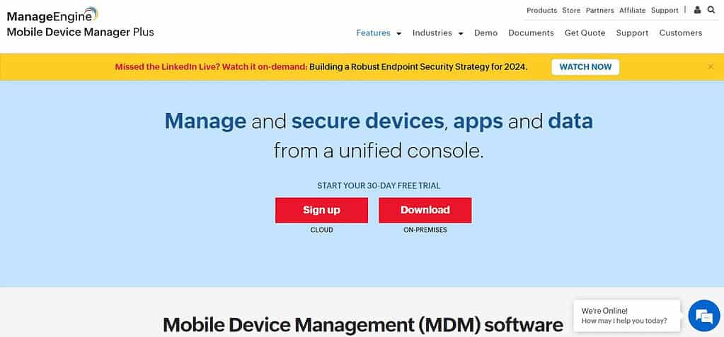 ManageEngine Mobile Device Manager Plus