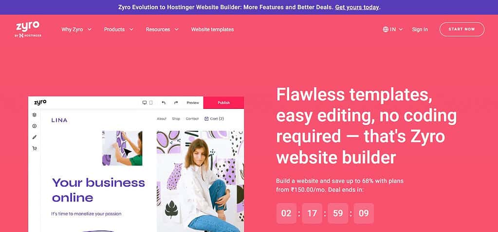 Zyro (Best E-Commerce Platforms)