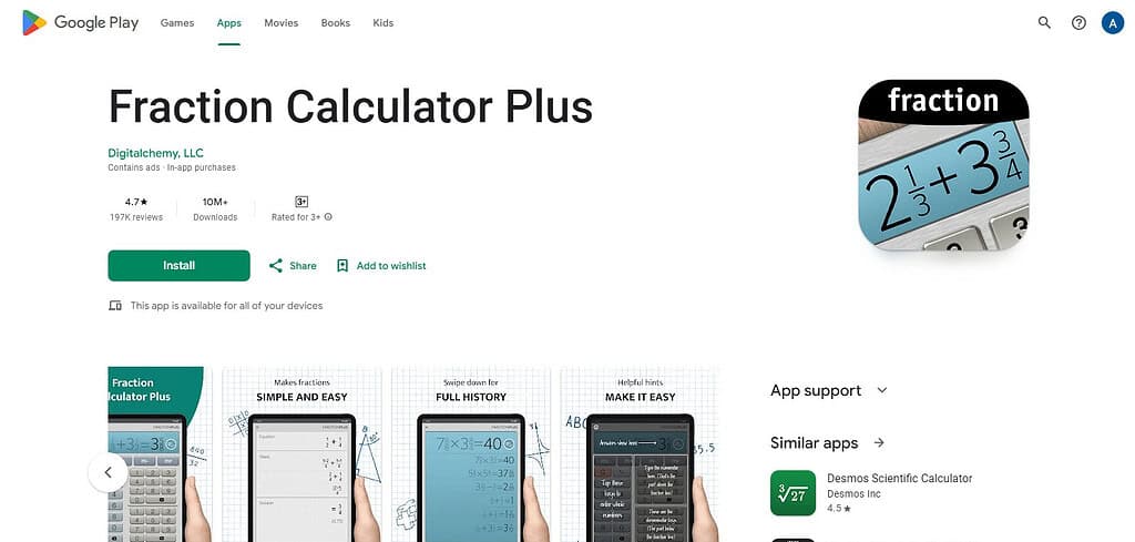 Fraction Calculator Plus