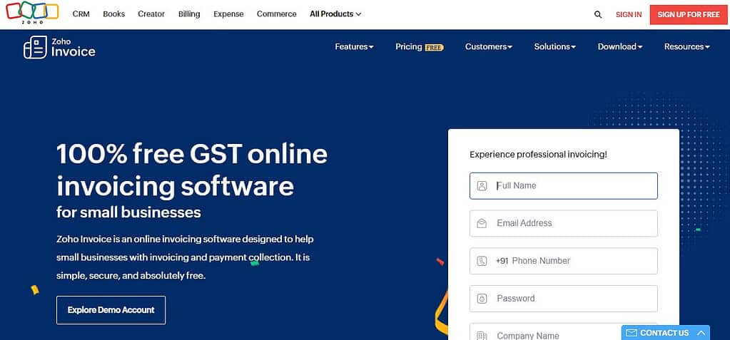 Zoho Invoice
