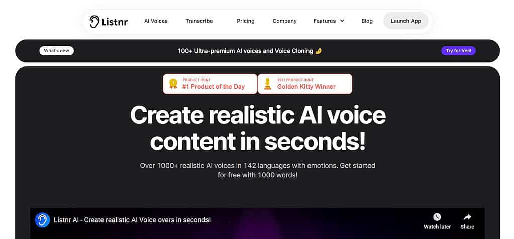 Listnr (Best Ai Tools In Singapore)