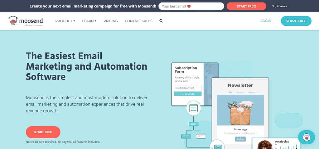 Moosend (Best E-Commerce Personalization Software)