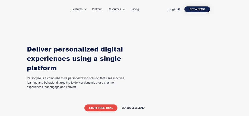 Personyze (Best E-Commerce Personalization Software)