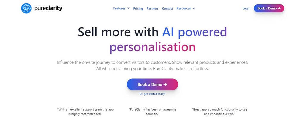 PureClarity (Best E-Commerce Personalization Software)
