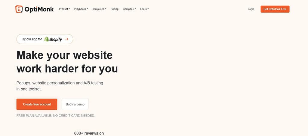 OptiMonk (Best E-Commerce Personalization Software)