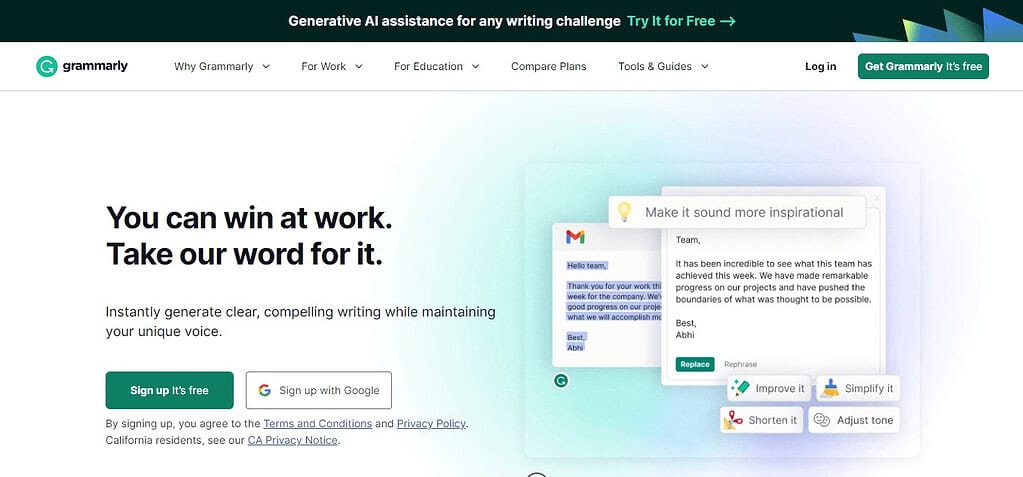Grammarly (Best Ai Tools In Singapore)