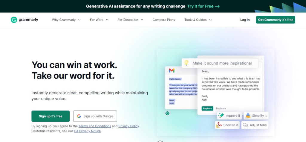 Grammarly (Best Ai Tools In Singapore)