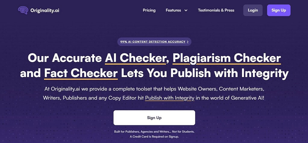 Originality.AI (Best Ai Tools In Australia)
