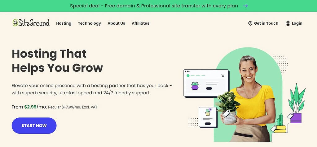 SiteGround.com (Best Web Hosting For Ai Business )