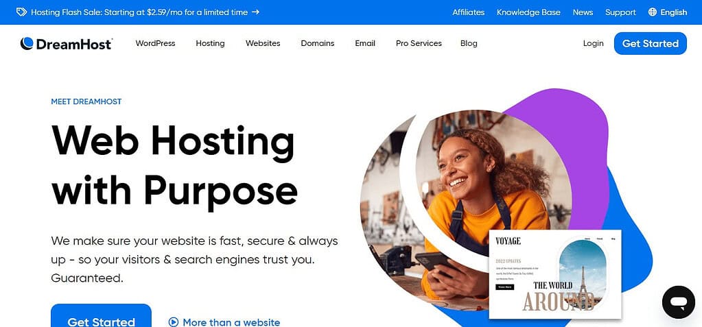Dreamhost (Best Web Hosting For Ai Business )