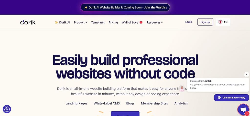 Dorik (Best Web Hosting For Ai Business )