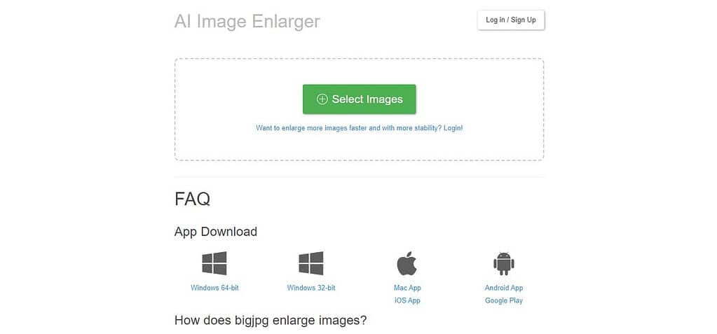 Bigjpg (Best FREE AI Image Resizer Tools)