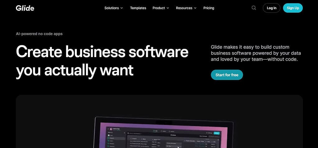 Glide (Best No Code App Builders)