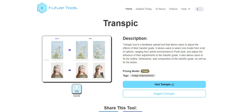 Transpic (Best AI Cartoonizer Tools )