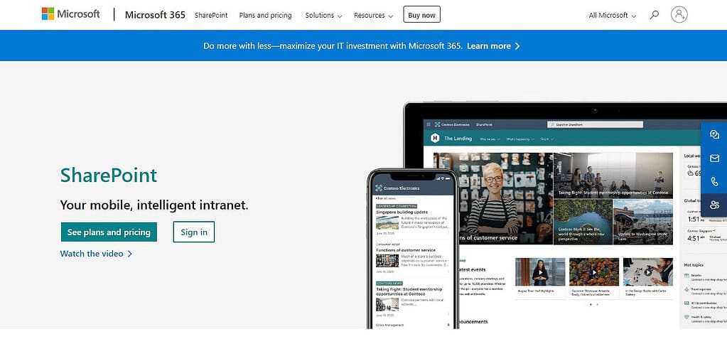 SharePoint (Best AI Tools for Knowledge Management)