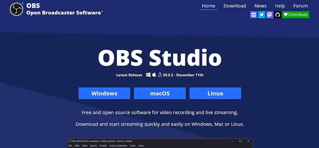 OBS Studio (Best Screen Recorder Apps for Mac )