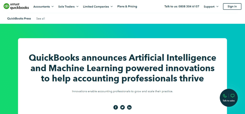 QuickBooks AI (Best Ai For Accounting Homework)