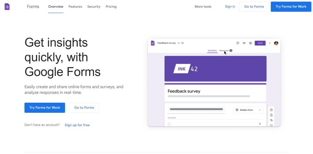 1. Google Forms