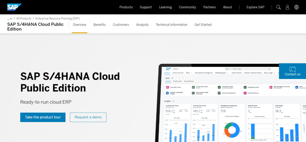 SAP S/4HANA Cloud (Best Invoice Management Software)