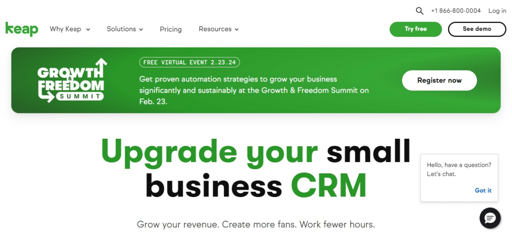 Keap (Best Invoice Management Software)